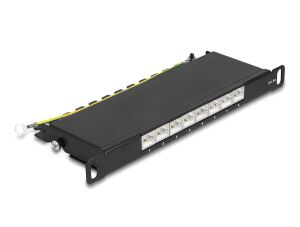 Delock 10″ Patchpanel 8 Port Cat.6A 0,5 HE schwarz