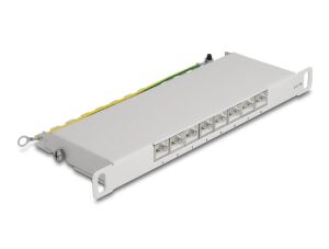 Delock 10″ Patchpanel 8 Port Cat.6A 0,5 HE grau