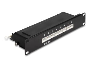 Delock 10″ Patchpanel 8 Port Cat.6A 1 HE schwarz