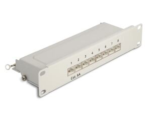 Delock 10″ Patchpanel 8 Port Cat.6A 1 HE grau