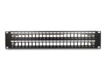 Delock 19″ Keystone Patchpanel 48 Port mit Entlastungsschienen 2 HE schwarz