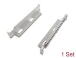 DeLOCK 19″ Tragschiene längenverstellbar 368 - 600 mm für Netzwerkschrank 1 HE grau 2 Stück