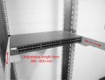 DeLOCK 19″ Tragschiene längenverstellbar 368 - 600 mm für Netzwerkschrank 1 HE grau 2 Stück