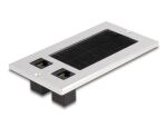 Delock Kabeldurchführung mit Bürste und 2 x RJ45 Keystone Modul Cat.6 Aluminium