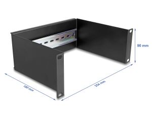 Delock 10″ Hutschienenpanel 2 HE schwarz