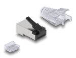 Delock RJ45 Modularer Stecker mit robuster Rastnase Cat.6 und Knickschutztülle 50er Set