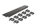 Delock 19″ Kabelmanagement Rangierpanel mit 10 Kunststoffbügel 2 HE schwarz