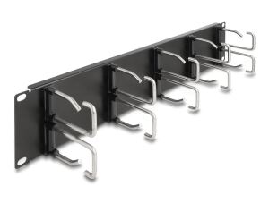Delock 19″ Kabelmanagement Rangierpanel mit 10 Metallbügel 2 HE schwarz