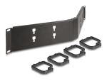Delock 19″ Kabelmanagement Rangierpanel mit 4 Bügeln 2 HE gewinkelt schwarz