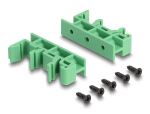 Delock RJ45 Buchse zu Terminalblock mit Drucktaster für Hutschiene gewinkelt