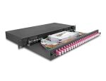 Delock 19″ LWL Spleißbox 24 x LC Duplex OM4 1HE komplett bestückt