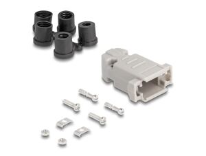 Delock Gehäuse für D-Sub 9 Pin Stecker / Buchse mit Gummidichtungen