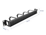 Delock 19″ Kabelmanagement Bürstenleiste mit 4 Bügeln und seitlicher Kabeldurchführung 1 HE schwarz
