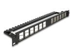 Delock 19″ Keystone Patchpanel 24 Port gewinkelt...