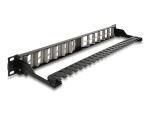 Delock 19″ Keystone Patchpanel 24 Port gewinkelt...