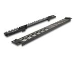 Delock 19″ Keystone Patchpanel 24 Port gewinkelt mit Entlastungsschiene schwarz