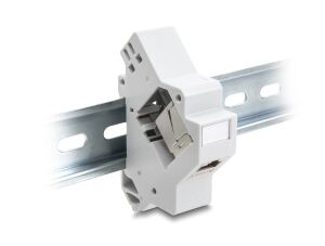 Delock Keystone Halterung für Hutschiene mit Erdung grau