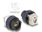 Delock RJ45 Cat.6A Einbaubuchse mit LSA Anschluss schwarz