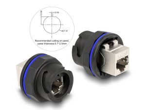 Delock RJ45 Cat.6A Einbaubuchse / Kupplung schwarz