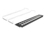 Delock 19″ D-Typ Patchpanel mit Entlastungsschienen 32 Port 2 HE schwarz