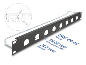 Delock 19″ D-Typ Patchpanel mit Entlastungsschiene 8 Port 1 HE schwarz