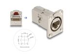 Delock D-Typ RJ45 Einbaubuchse / Kupplung Cat.6A STP Metall