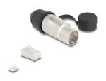 RJ45 Modularer Stecker Cat.6A zur Eigenmontage mit robusten Kabelsteckergehäuse und Schutzkappe passend für die Delock Durchführungskupplungen 67061 und 67062 IP66 staub- und wasserdicht