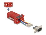 Delock D-Sub 9 Pin Stecker zu RJ12 Buchse Montagesatz rot