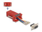 Delock D-Sub 9 Pin Buchse zu RJ12 Buchse Montagesatz rot