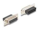 Delock D-Sub 15 Pin Buchse zu RJ12 Buchse Montagesatz blau