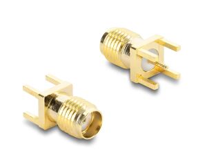 Delock SMA Buchse gerade auf Leiterplatte Gewindelänge 5 mm