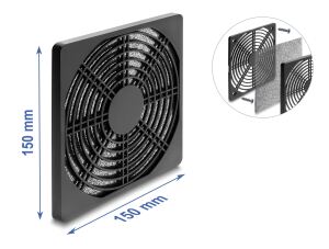 Delock Lüftergitter mit Staubfilter 150 x 150 mm schwarz
