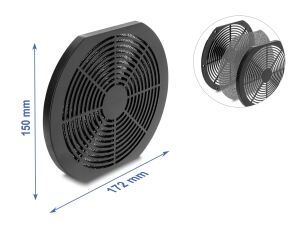 Delock Lüftergitter mit Staubfilter rund 172 x 150 mm schwarz