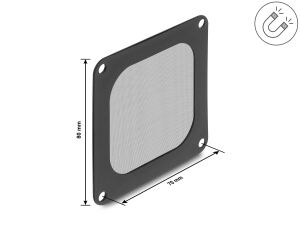 Delock Lüftergitter mit Staubfilter magnetisch für PC-Gehäuse 80 x 80 mm schwarz