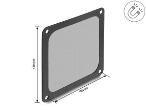 Delock Lüftergitter mit Staubfilter magnetisch für PC-Gehäuse 120 x 120 mm schwarz