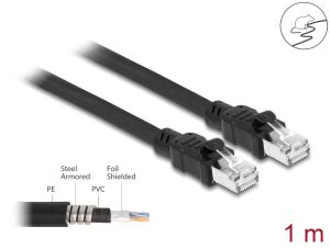 Delock Netzwerkkabel RJ45 Cat.6A F/UTP mit innerem Metallmantel 1 m