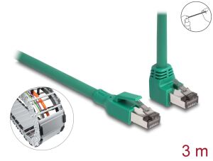 Delock RJ45 Netzwerkkabel PROFINET SF/UTP 90° gewinkelt 3 m grün