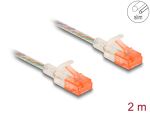 Delock RJ45 Netzwerkkabel Cat.6A U/UTP Slim 2 m transparent