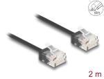 Delock RJ45 Netzwerkkabel Cat.6 UTP Ultra Slim 2 m schwarz mit kurzen Steckern