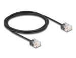 Delock RJ45 Netzwerkkabel Cat.6 UTP Ultra Slim 2 m schwarz mit kurzen Steckern