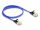 Delock RJ45 Flachband Netzwerkkabel mit Geflechtmantel Cat.6A U/FTP 0,5 m blau