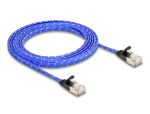 Delock RJ45 Flachband Netzwerkkabel mit Geflechtmantel...