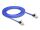 Delock RJ45 Flachband Netzwerkkabel mit Geflechtmantel Cat.6A U/FTP 3 m blau