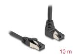 Delock RJ45 Netzwerkkabel Cat.8.1 S/FTP 90° oben gewinkelt / gerade 10 m schwarz