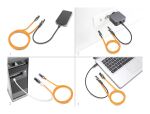 Delock RJ45 Netzwerkkabel mit USB Type-C™ Portfinder Funktion Self Tracing Cat.6A S/FTP 2 m orange