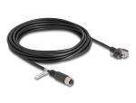 Delock M12 Kabel A-kodiert 8 Pin Buchse zu RJ45 Stecker mit Schrauben Cat.5e FTP 5 m schwarz