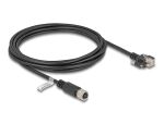 Delock M12 Kabel D-kodiert 4 Pin Buchse zu RJ45 Stecker mit Schrauben Cat.5e FTP 3 m schwarz