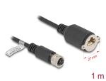 Delock M12 Kabel D-kodiert 4 Pin Buchse zu RJ45 Buchse zum Einbau Cat.5e FTP 1 m schwarz