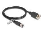 Delock M12 Kabel D-kodiert 4 Pin Buchse zu RJ45 Buchse zum Einbau Cat.5e FTP 1 m schwarz
