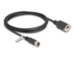 Delock M12 Kabel D-kodiert 4 Pin Buchse zu RJ45 Buchse zum Einbau Cat.5e FTP 2 m schwarz